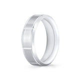 Heritage Polished Men's Band with Brushed Center Grooved Cross Sections - Ellis