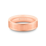 Heritage Polished Men's Band with Brushed Center Grooved Cross Sections and Beveled Edge - Fernando