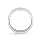 Heritage Polished Men's Band with Brushed Center Grooved Cross Sections and Beveled Edge - Fernando