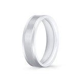 Heritage Polished Men's Band with Brushed Center Grooved Cross Sections and Beveled Edge - Fernando