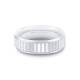 Heritage Brushed Center Channel Men's Band with Knurled Beveled Edges - Hoyt