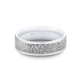 Heritage Brushed Bevel Edged Men's Band with Vertical Grooves - Koa