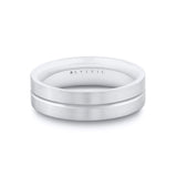 Heritage Polished Men's Band with Hammered Grey Gold Center Channel - Logan