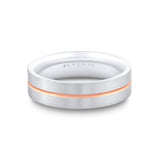 Heritage Polished Men's Band with Hammered Grey Gold Center Channel - Logan