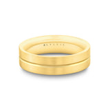 Heritage Polished Men's Band with Hammered Grey Gold Center Channel - Logan