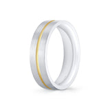 Heritage Polished Men's Band with Hammered Grey Gold Center Channel - Logan