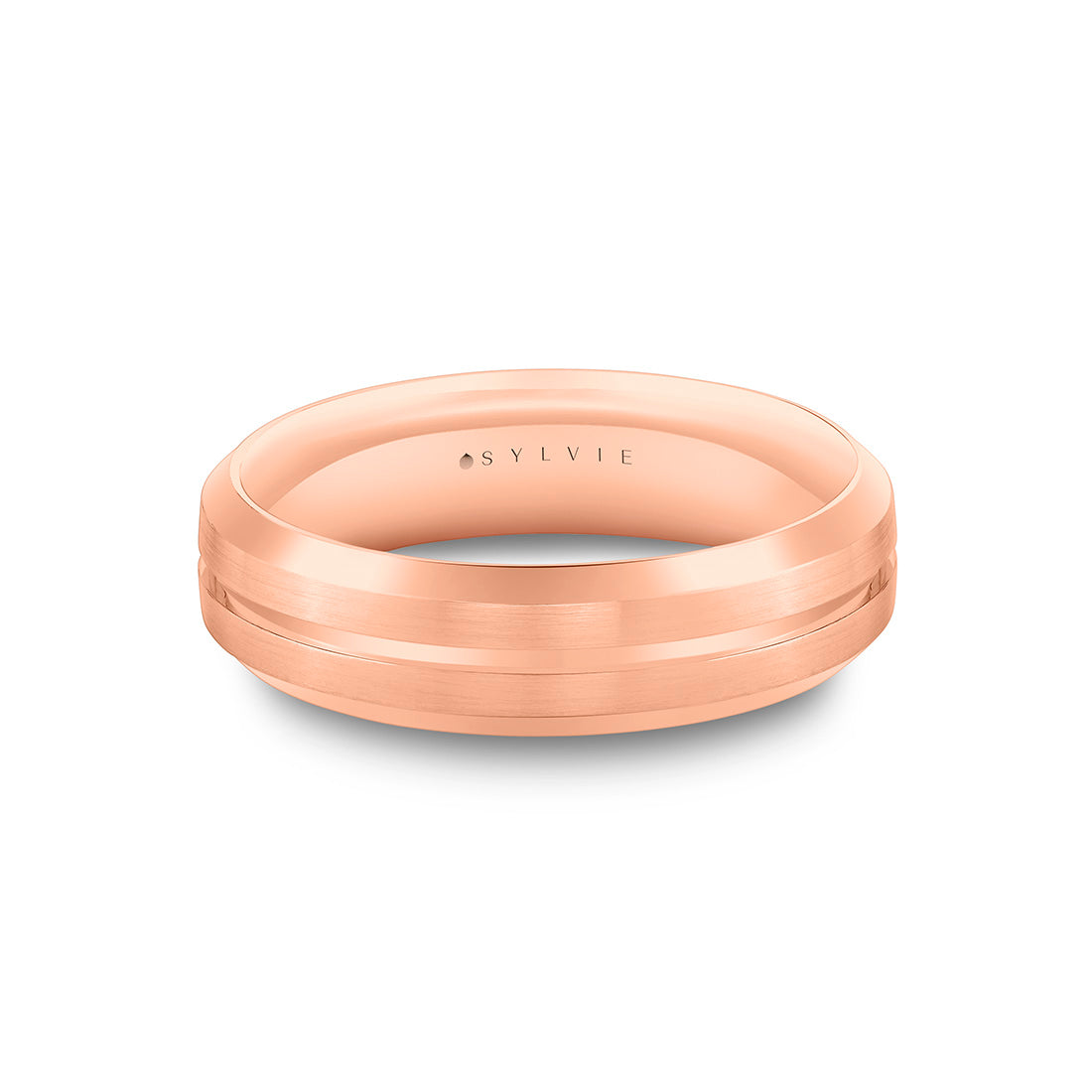 Heritage Brushed Men's Band with Center Groove - Merius