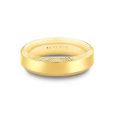 Heritage Brushed Bevel Edged Men's Band with Polished Center Groove - Nolan