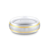 Heritage Knurled Bevel Edged Men's Band with Polished Center Channel - Owen