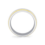 Heritage Knurled Bevel Edged Men's Band with Polished Center Channel - Owen