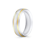 Heritage Knurled Bevel Edged Men's Band with Polished Center Channel - Owen