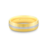 Heritage Brushed Dome Men's Band with Center Channel Trim - Peyton