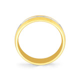 Heritage Brushed Dome Men's Band with Center Channel Trim - Peyton