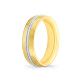 Heritage Brushed Dome Men's Band with Center Channel Trim - Peyton