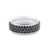 Heritage Brushed Men's Band with Milgrain Center Groove Line - Teagan