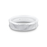 Heritage Half Brushed Half Polished Men's Band with Center Groove Line - Uriel