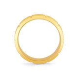Heritage Half Brushed Half Polished Men's Band with Center Groove Line - Uriel