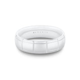 Heritage Bevel Edged Men's Band with Vertical Groove Knurled Center Channel - Rafael