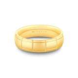 Heritage Bevel Edged Men's Band with Vertical Groove Knurled Center Channel - Rafael