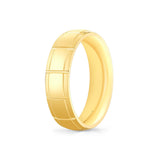 Heritage Bevel Edged Men's Band with Vertical Groove Knurled Center Channel - Rafael
