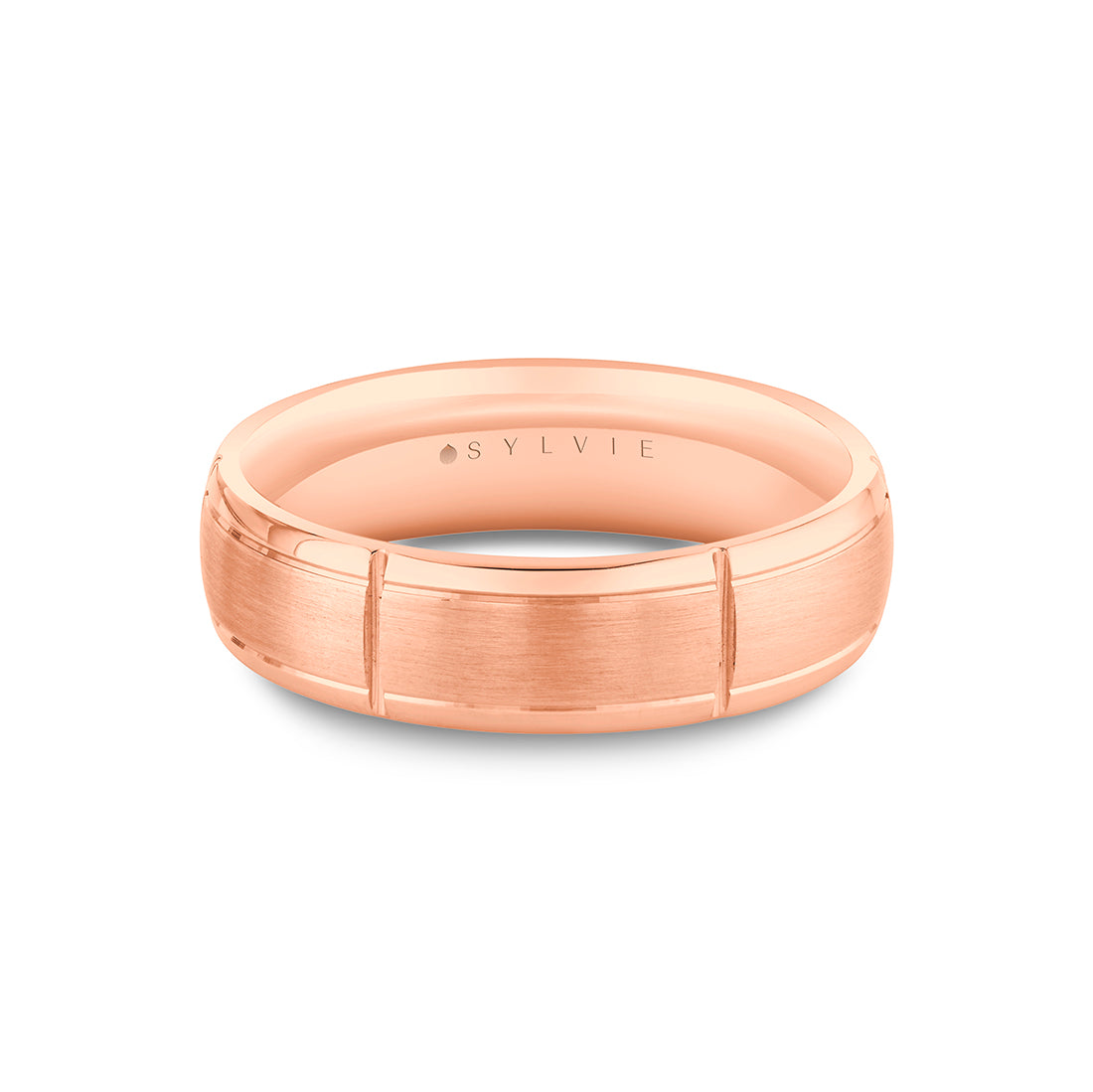 Heritage Polished Men's Band with Tile Sections - Virgil