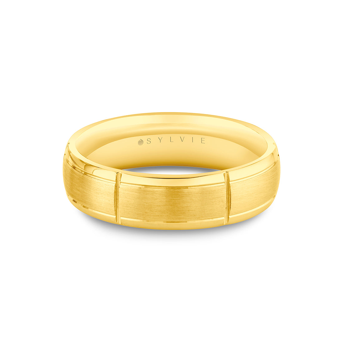 Heritage Polished Men's Band with Tile Sections - Virgil