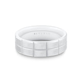 Heritage Polished Men's Band with Vertical Groove Lines - Uzair