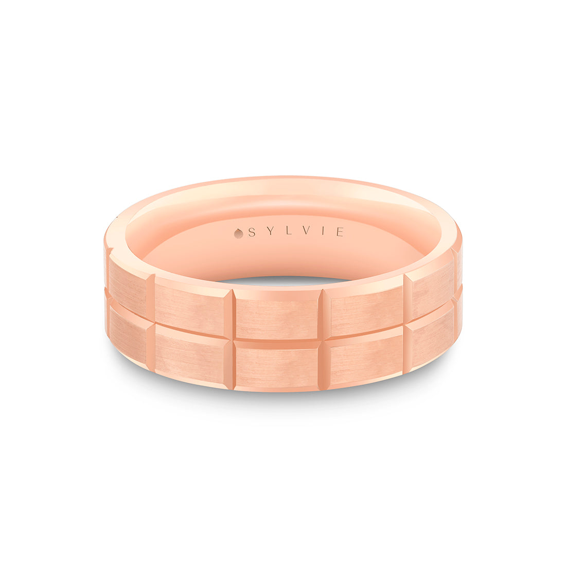 Heritage Polished Men's Band with Vertical Groove Lines - Uzair