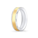 Heritage Brushed Men's Band with Grooved Cross Sections - Ximeno