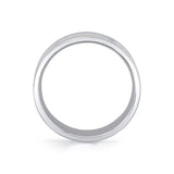 Heritage Polished Center Channel Men's Band with Double Groove Lines and Milgrain Edges - Vere