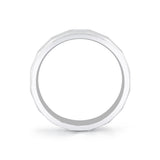 Heritage Polished Men's Band with Beveled Milgrain Center Groove Line - Woodrow