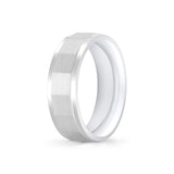 Heritage Polished Men's Band with Beveled Milgrain Center Groove Line - Woodrow