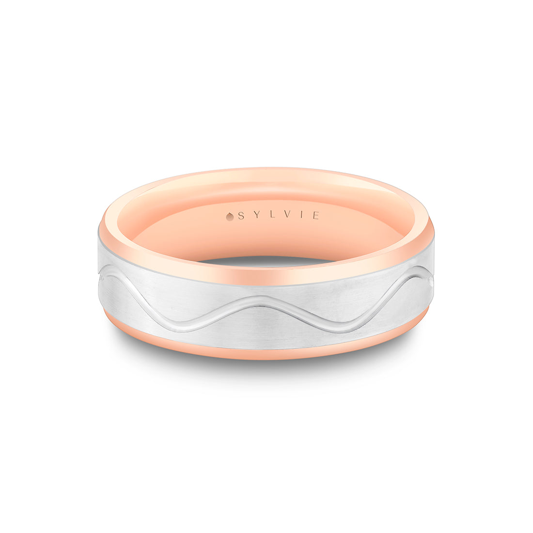 Heritage Polished Men's Band with Raised Brushed Faceted Center Channel - Yuri