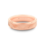 Heritage Brushed Center Channel Men's Band with Curved Center Groove Line - Zev