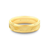 Heritage Brushed Center Channel Men's Band with Curved Center Groove Line - Zev