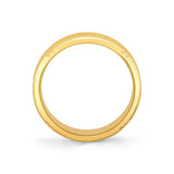 Heritage Brushed Center Channel Men's Band with Curved Center Groove Line - Zev
