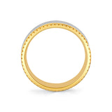 Heritage Knurled Center Channel Men's Band with Double Groove Lines and Milgrain Edges - Xerxes