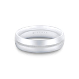 Heritage Brushed Center Channel Men's Band with Fluted Edges - Yeremiah