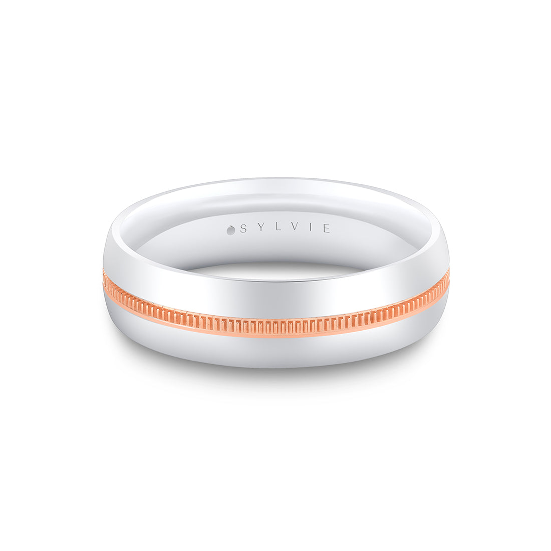 Heritage Brushed Center Channel Men's Band with Fluted Edges - Yeremiah