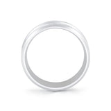 Heritage Brushed Center Channel Men's Band with Double Milgrain Groove Lines - Zorion
