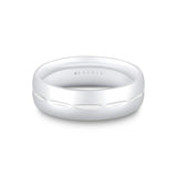 Heritage Polished Men's Band with Double Milgrain Groove Lines - Hayes