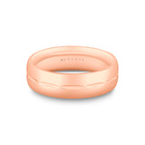 Heritage Polished Men's Band with Double Milgrain Groove Lines - Hayes