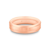 Heritage Polished Men's Band with Spaced Center Groove Lines - Blake
