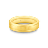 Heritage Polished Men's Band with Spaced Center Groove Lines - Blake
