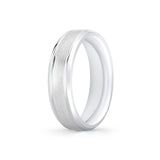 Heritage Polished Men's Band with Spaced Center Groove Lines - Blake