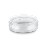 Heritage Brushed Center Channel Men's Band with Inverted Polished Lines - Gyles