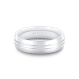Heritage Polished Center Channel Men's Band with Double Inverted Groove Lines - Cesar