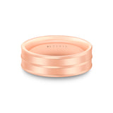 Heritage Polished Men's Band with Double Center Groove Lines - Fletcher