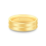 Heritage Polished Men's Band with Double Center Groove Lines - Fletcher