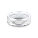 Heritage Polished Men's Band with Inverted Edges and Center Groove Line - Drew